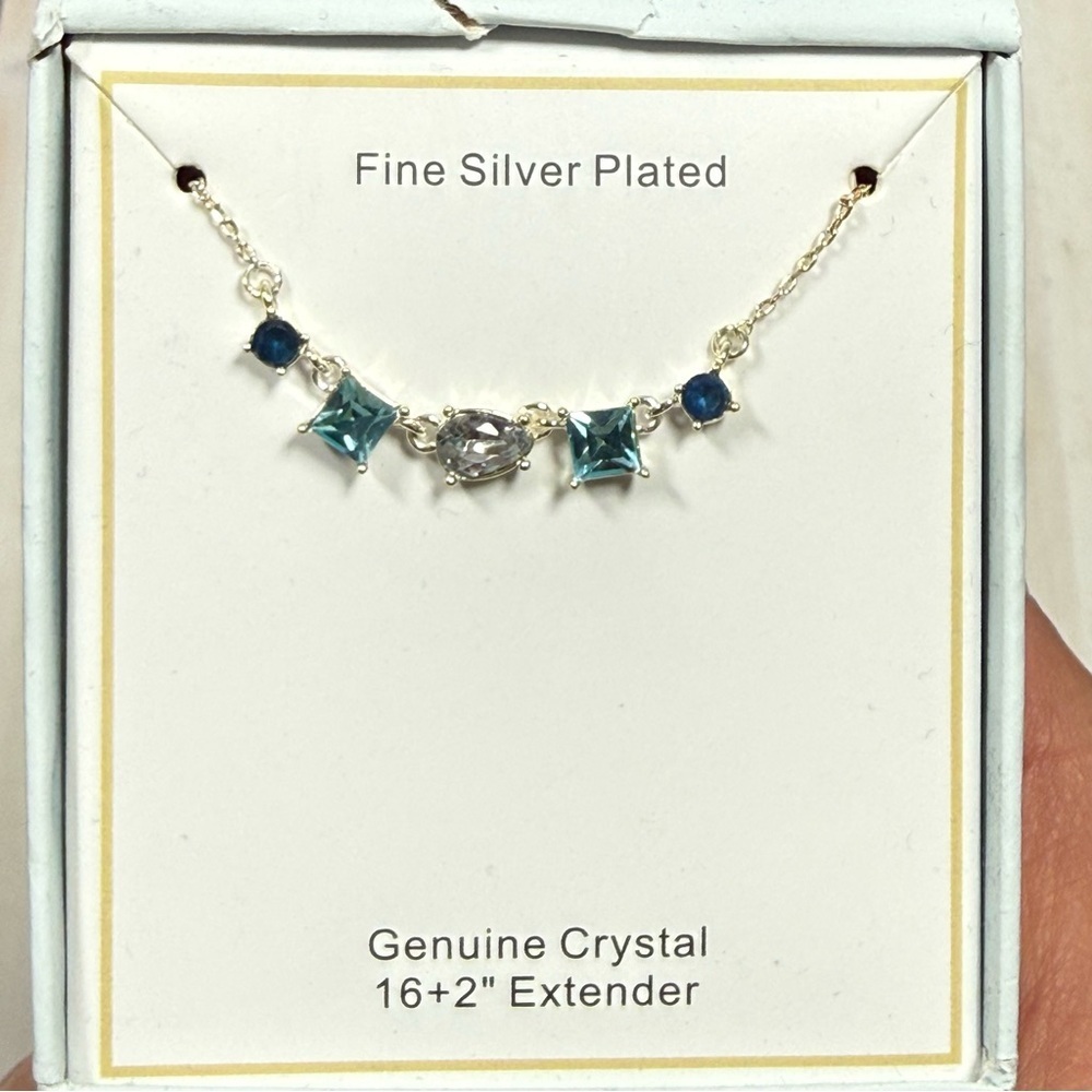 City X City Fine Silver plated Crystals Necklace